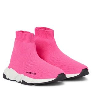 Little Kids Pink Balenciaga sock sneakers